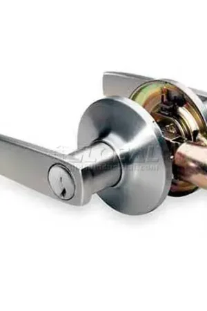 Direct From Factory Master Lock® Straight Lever, Keyed Entry, Satin Nickel