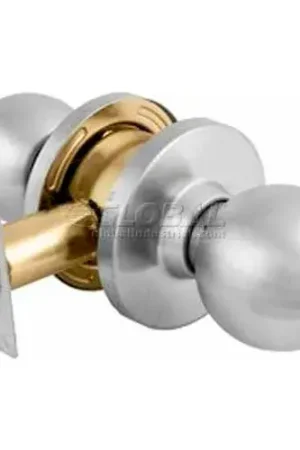 Master Lock® Commercial Cylindrical Lockset Ball Knob, Passage, Brushed Chrome While Supplies Last