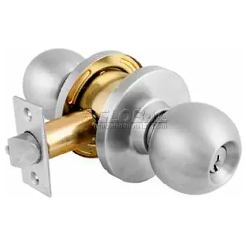 Popular Master Lock® Commercial Cylindrical Lockset Ball Knob, Classroom, Brushed Chrome