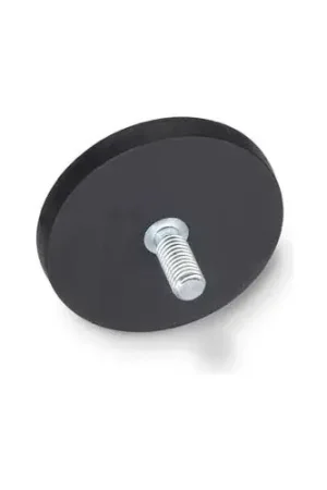 Affordable Retaining Magnet Assembly w/ Threaded Stud and Rubber Jacket - .87" Dia. Zinc Plated Steel
