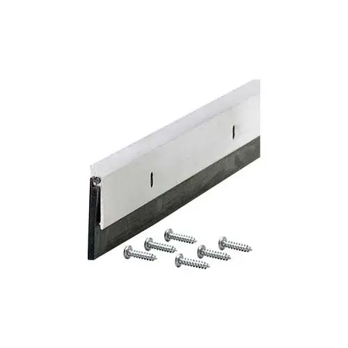 Grab Now M-D Commercial Grade Door Sweep W/EPDM Rubber Insert, 69604, Silver, 48"