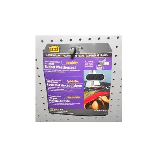 M-D All Climate Auto & Marine Weatherstrip 01033 Black All Profile 17‘L x 19/32"W x 5/16"TK Genuine