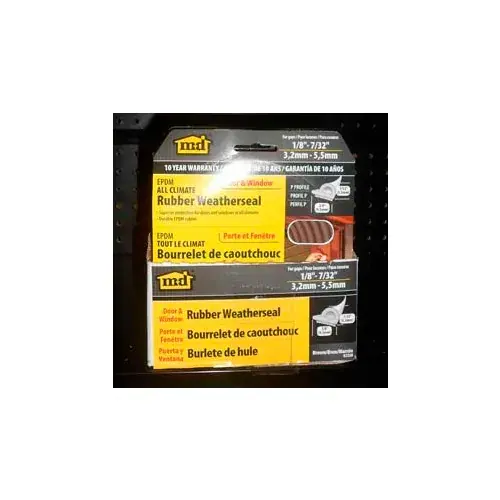 M-D All-Climate EPDM Weatherstrip P Strip, 02550, Brown, 17‘ Secure Checkout