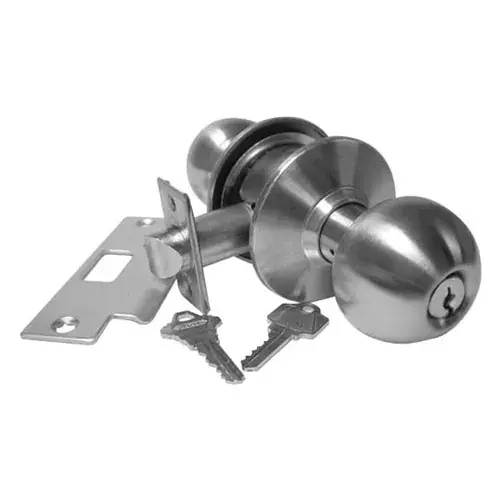 Hd Cyl. Locksets - Entry Lock Stainless Steel Keyed Different - Pkg Qty 3 Low Price