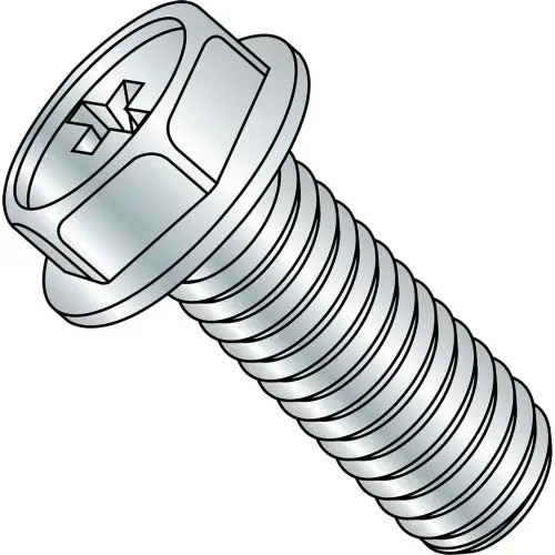 Latest 1/4-20X3/4 Phillips Indented Hex Washer Machine Screw Fully Threaded Zinc, Pkg of 2000