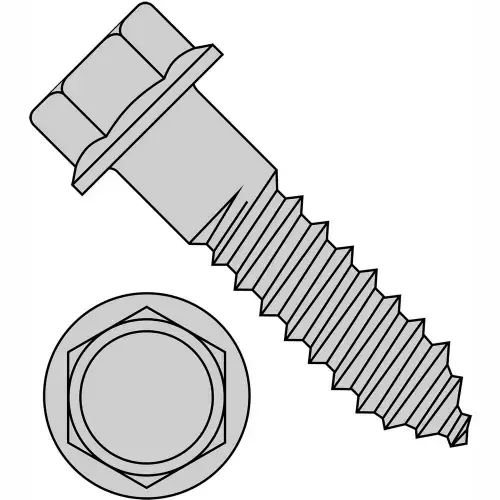 Certified 1/4X2 Indented Hex Flange Lag Screw Grade 2 Hot Dip Galvanized, Pkg of 750