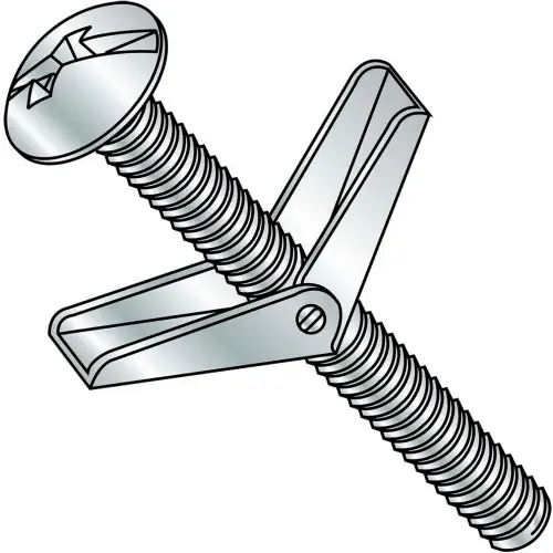 Luxury 3/16X4 Combination Mushroom Head Toggle Bolt Zinc, Pkg of 50