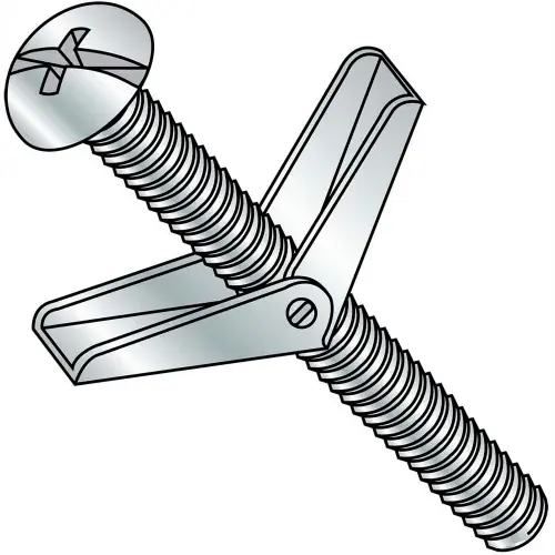 5/16X4 Combination Round Head Toggle Bolt Zinc, Pkg of 25 Fast Shipping