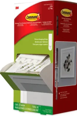 Holiday Sale Command Damage-Free Picture Hanging Strip Pairs, 2.5 lb, 0.75" x 2.75", 4/Set, 50 Sets/CT