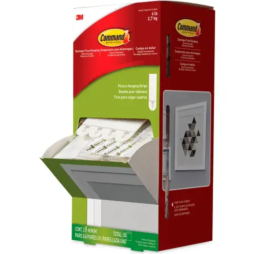 Holiday Sale Command Damage-Free Picture Hanging Strip Pairs, 2.5 lb, 0.75" x 2.75", 4/Set, 50 Sets/CT