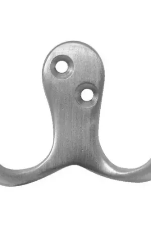 Latest Don Jo 302-626 Coat Hook, Side by Side Prongs, Brushed Chrome - Pkg Qty 20