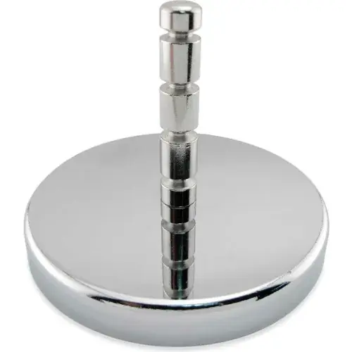 Sale Master Magnetics Ceramic Hang-It Magnet RB80POST w/Attached Grooved Post 95 Lbs. Pull Chrome Plating - Pkg Qty 12