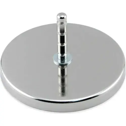 Seasonal Sale Master Magnetics Ceramic Hang-It Magnet RB100POST with Attached Grooved Post 200 Lbs. Pull Chrome - Pkg Qty 12