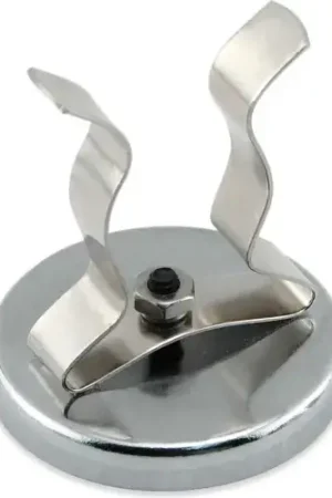 Authentic Master Magnetics Ceramic Clip-It Magnet RB50NPC with Attached Black Clip 35 Lbs. Pull Chrome Plating
