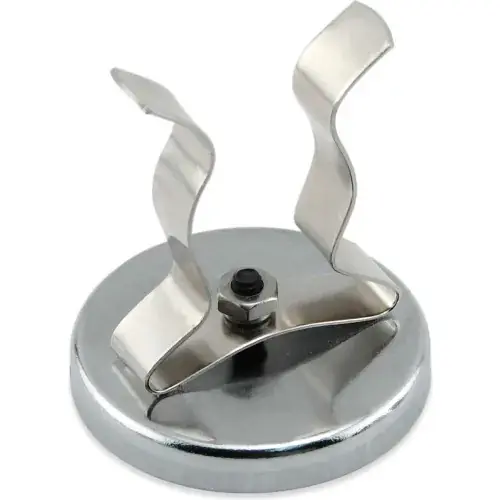 Authentic Master Magnetics Ceramic Clip-It Magnet RB50NPC with Attached Black Clip 35 Lbs. Pull Chrome Plating