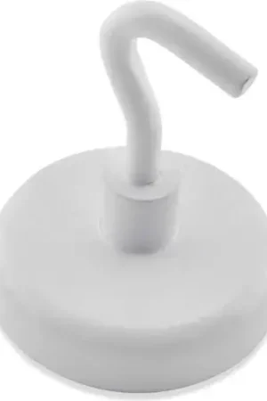 Weekend Sale Master Magnetics Ceramic Magnetic Hook MHHH14BX - 14 Lbs. Pull White Enamel Paint - Pkg Qty 25