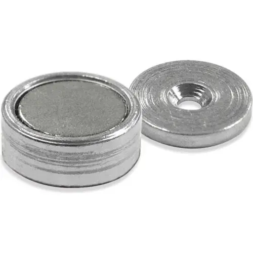 Buy Direct Master Magnetics Neodymium Latch Magnet NMLKIT3- 16 Lbs. Pull Nickel - Chrome Plating - Pkg Qty 25