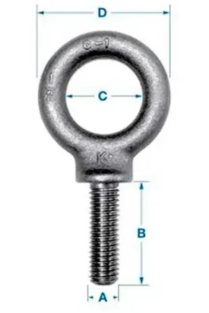 Get Yours Ken Forging K2025-UNF - Carbon Eyebolt - Shoulder Pattern - 1/2-20 - 1-1/2" Shank - Made In USA