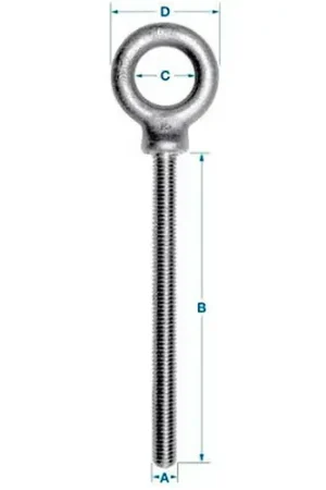 Premium Ken Forging K2025-4-316SS - 316 Stainless Eyebolt - 1/2-13 - 4" Shank - Made In USA
