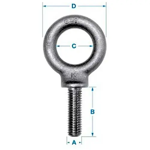 Same Day Shipping Ken Forging K2022 - Carbon Eyebolt - Shoulder Pattern - 5/16-18 - 1-1/8" Shank - Made In USA