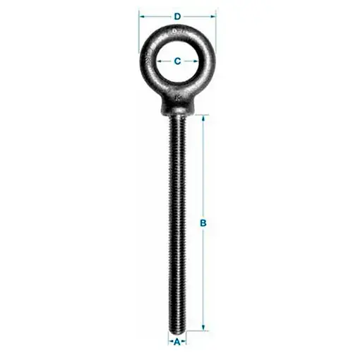 Weekend Sale Ken Forging K2022-4 - Carbon Eyebolt - Shoulder Pattern - 5/16-18 - 4" Shank - Made In USA