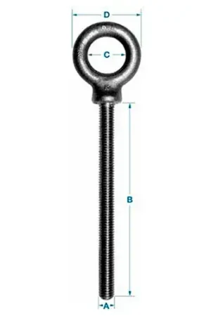 Fan Favorite Ken Forging K2027-4 - Carbon Eyebolt - Shoulder Pattern - 5/8-11 - 4" Shank - Made In USA