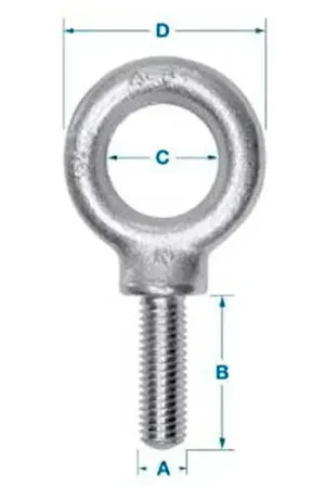 Top Rated Ken Forging K2021-ZN - Carbon Eyebolt - 1/4-20 - 1" Shank - Zinc Plated - Made In USA