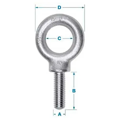 Top Rated Ken Forging K2021-ZN - Carbon Eyebolt - 1/4-20 - 1" Shank - Zinc Plated - Made In USA