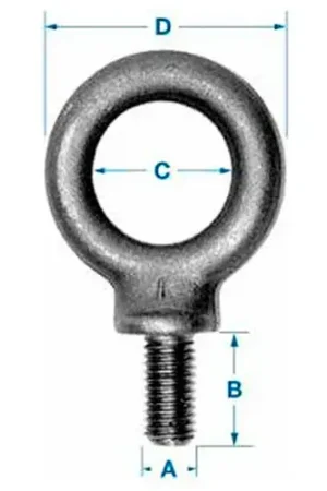 Hot Deal Ken Forging M48-A - Eyebolt - Metric - Shoulder Pattern - M48 x 5.00 - Short Shank - Made In USA