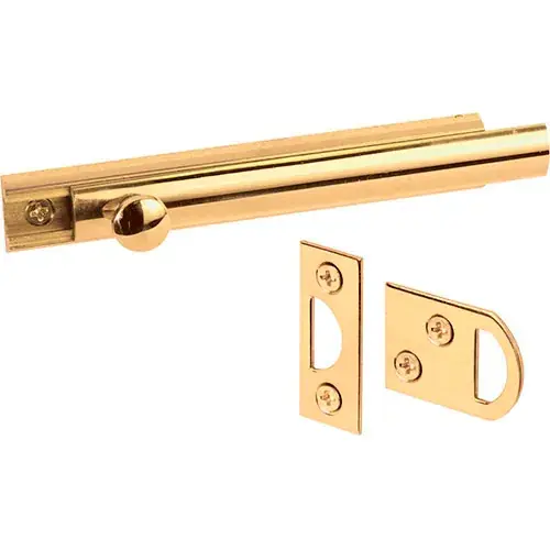 Prime-Line® Slide Bolt and Keeper, U 9961, 4"L, Polished Brass Popular