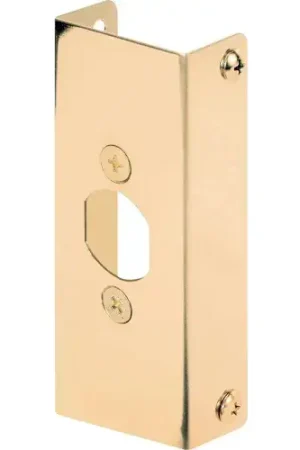 Genuine Latch And Door Edge Guard, 1"Lx4-1/2"H, 1-3/4" Thick Door, Brass