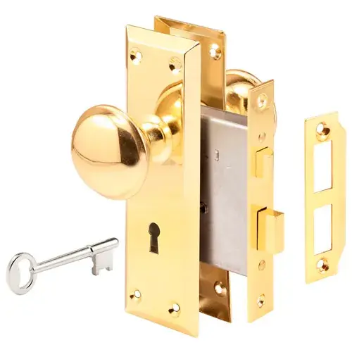 Prime-Line® Brass-Plated Victorian Style Keyed Mortise Entry Lock Set, E 2293 Bargain
