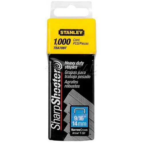 Stanley TRA709T Heavy-Duty Narrow Crown Staples 9/16", 1,000 Pack Fast Shipping