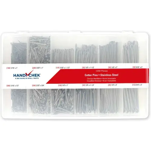 Weekend Sale Cotter Pin Assortment Stainless Steel Plain 1200 Piece