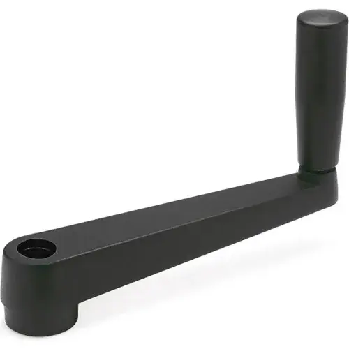 Certified J.W. Winco GN471 Crank Handles, Aluminum, Revolving Handle, Through Round Bore - 5/16", 4.92" Long