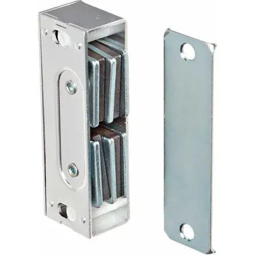 Fresh Stock Rockwood Extra Heavy Duty Magnetic Latch, 3"L x 1"W x 1"H, 3-1/6" Dia, Satin Chrome - Pkg Qty 3