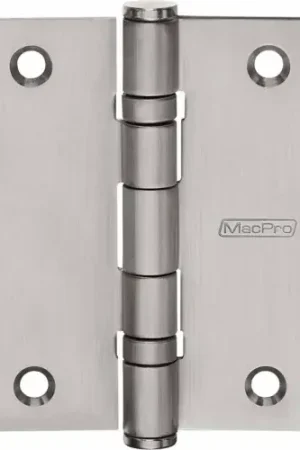 McKinney MacPro Hinges, MPB91 4 1/2 x 4 x1/2 US32D, 6"L x 6"W x 2"H, 8-1/2" Dia - Pkg Qty 3 Best Choice