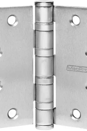 McKinney MacPro Hinges, MPB99 4 1/2 x 4 1/2 NRP US32D, 6"L x 6"W x 2"H, 8-1/2" Dia - Pkg Qty 3 Must Have