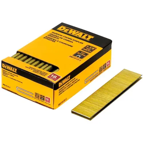 DeWalt® 18 Gauge 1/4" Crown, 1-1/4" Staple, 2500/Qty Crafted
