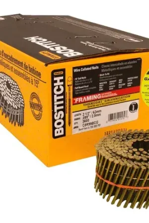 Weekend Sale Bostitch 1-1/4" x .080 Ring Shank 15 Degree Coil Siding Nails, 4200/Qty