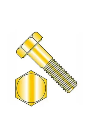 Hex Head Cap Screw - M16 x 2.0 x 70mm - Steel - Zinc Yellow - Class 10.9 - DIN 931 - Pkg of 25 In Demand