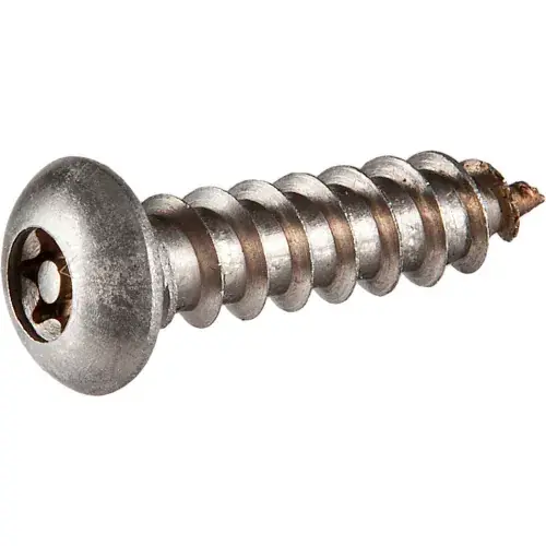 Affordable 10AB x 1/2" Security Sheet Metal Screw - Button Torx Head - 18-8 Stainless Steel - Pkg of 100