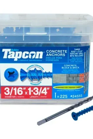 Time-Limited 3/16" x 1-3/4" Phil Flat Tapcon Masonry Screws - Package of 100