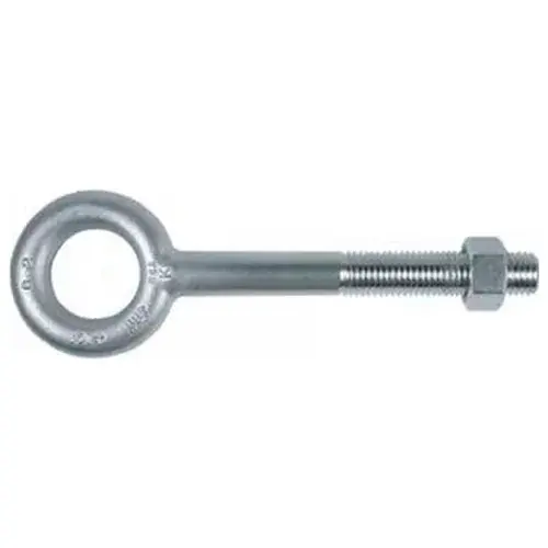 Same Day Shipping Nut Eyebolt - 1/2-13 x 8"L - 1" I.D. - 2" O.D. - Plain Pattern - Carbon Steel