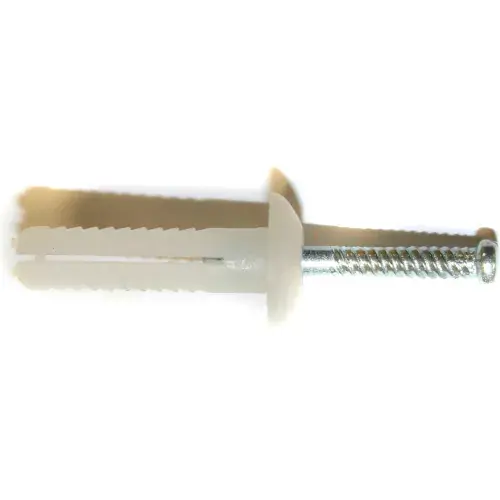 Nylon Nail Anchor - 1/4" x 2" - Mushroom Head - Plain Finish, Pack of 100 Save Now