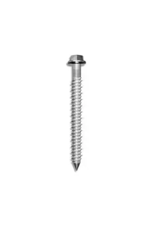 Top Pick Tapking Concrete Screw Anchor - 3/16" x 4" - Slotted Ind. Hex Washer Head - Steel, Pack of 100