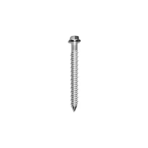 Top Pick Tapking Concrete Screw Anchor - 3/16" x 4" - Slotted Ind. Hex Washer Head - Steel, Pack of 100