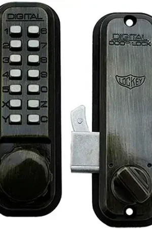 Fast Shipping Lockey Digital Door Lock 2500 Mechanical Keyless Hook Bolt, Antique Brass