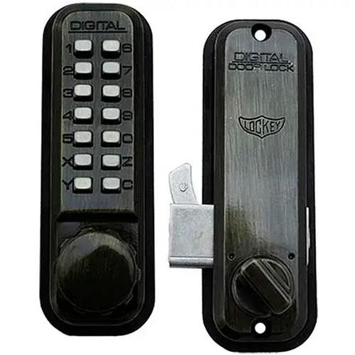 Fast Shipping Lockey Digital Door Lock 2500 Mechanical Keyless Hook Bolt, Antique Brass