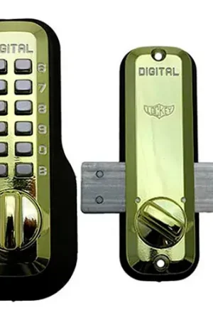Big Sale Lockey Digital Door Lock M220 Surface Mount Deadbolt, Bright Brass